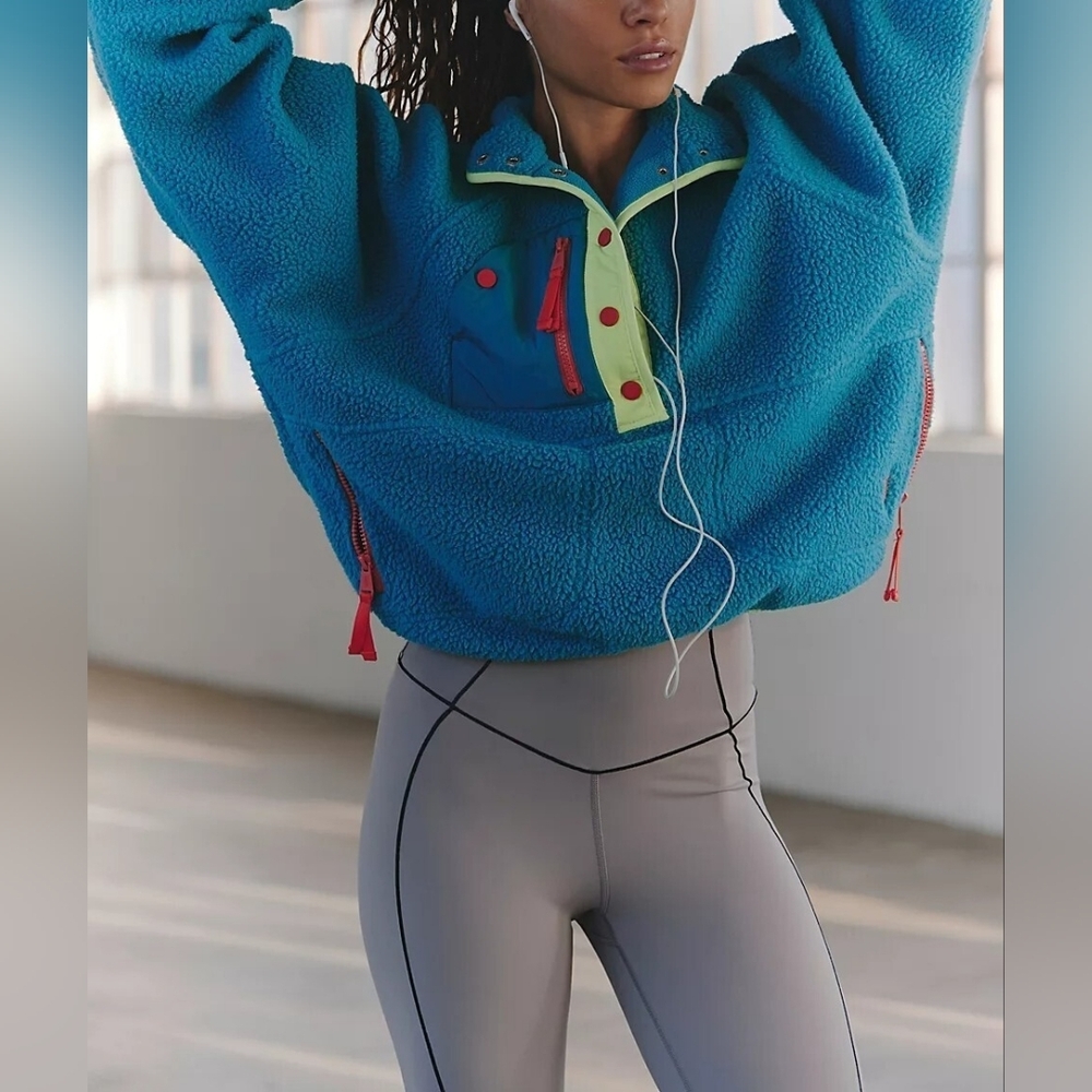 Free People Movement Hit The Slopes Colorblock Fleece Pullover